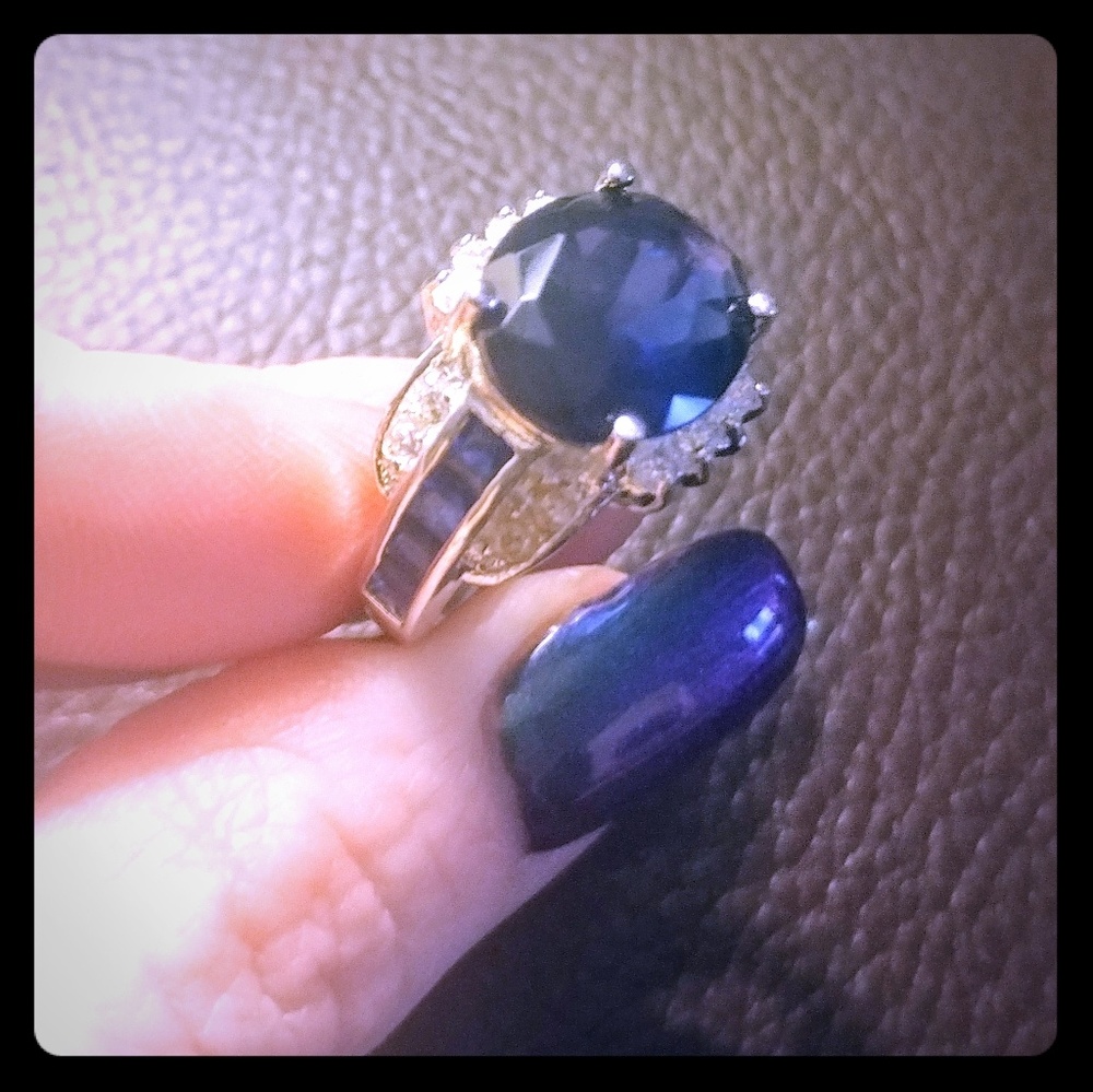 Sapphire sterling silver ring.